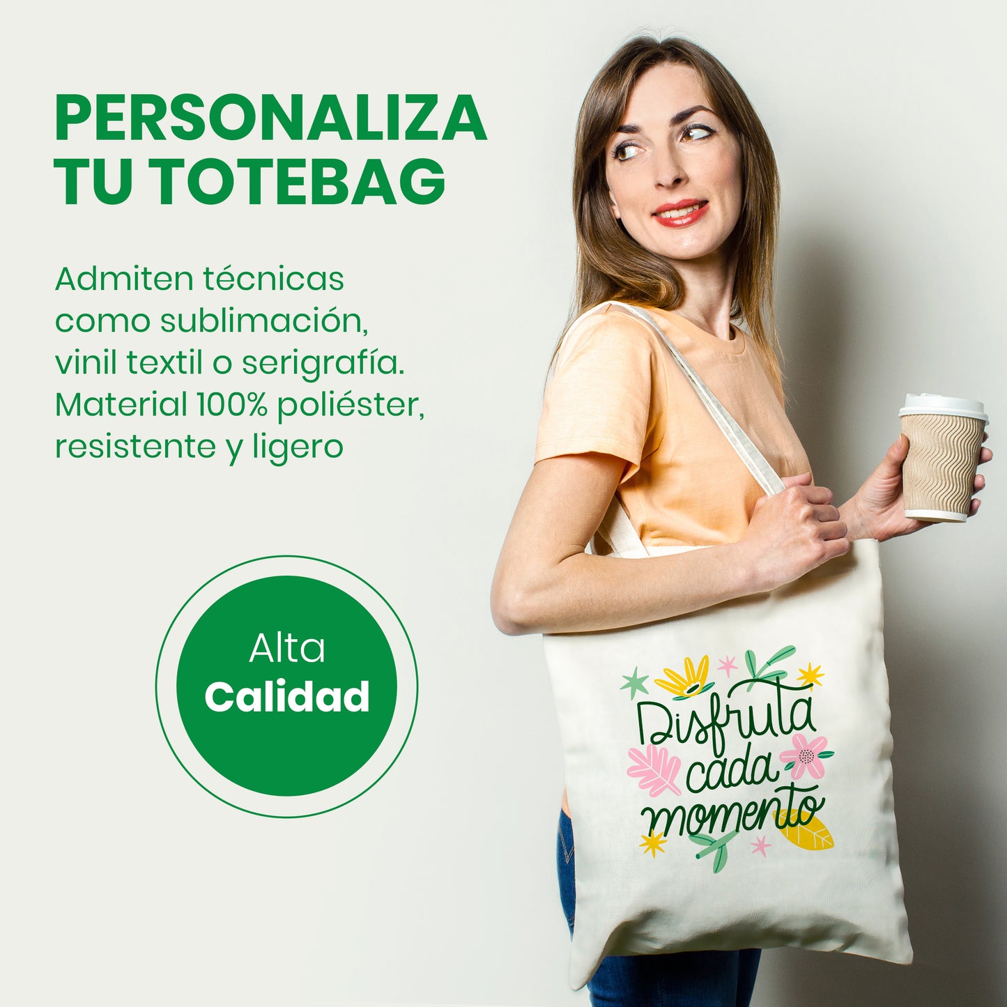 Bolsas Tote Bag de Poliéster 40X35 cm para Sublimar
