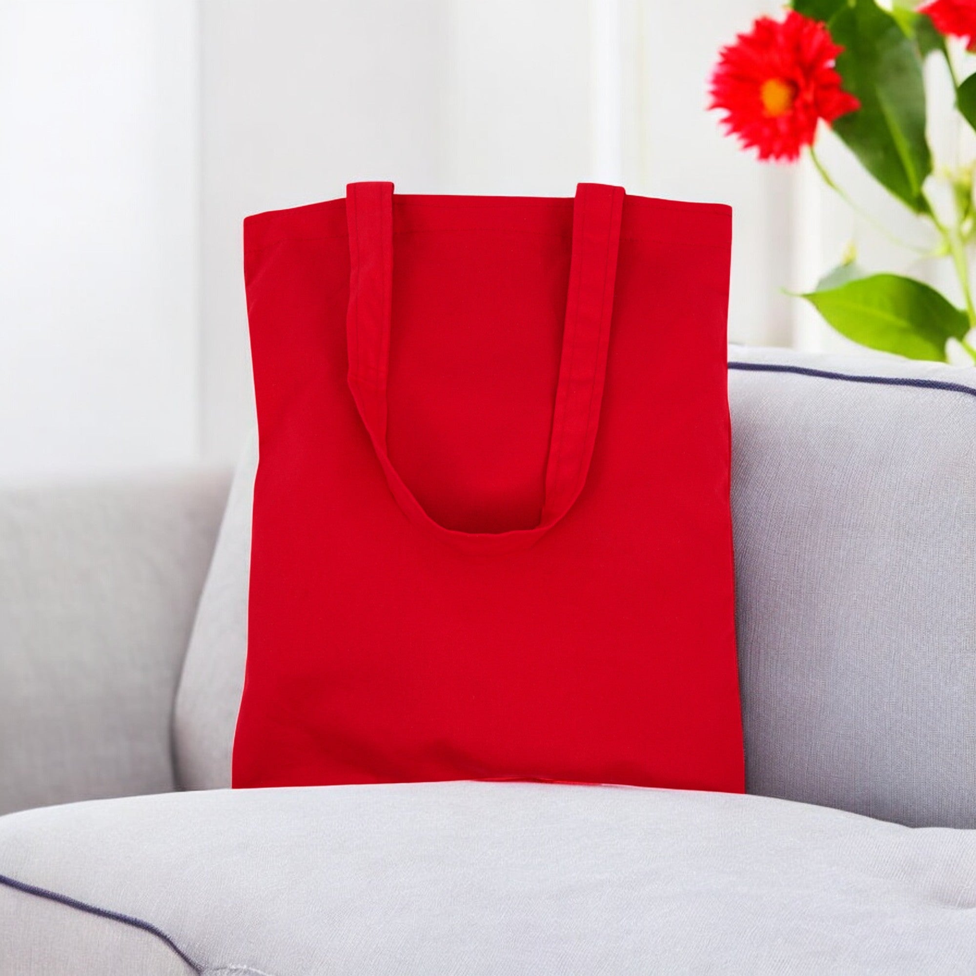 Bolsas Tote Bag de Gabardina color rojo