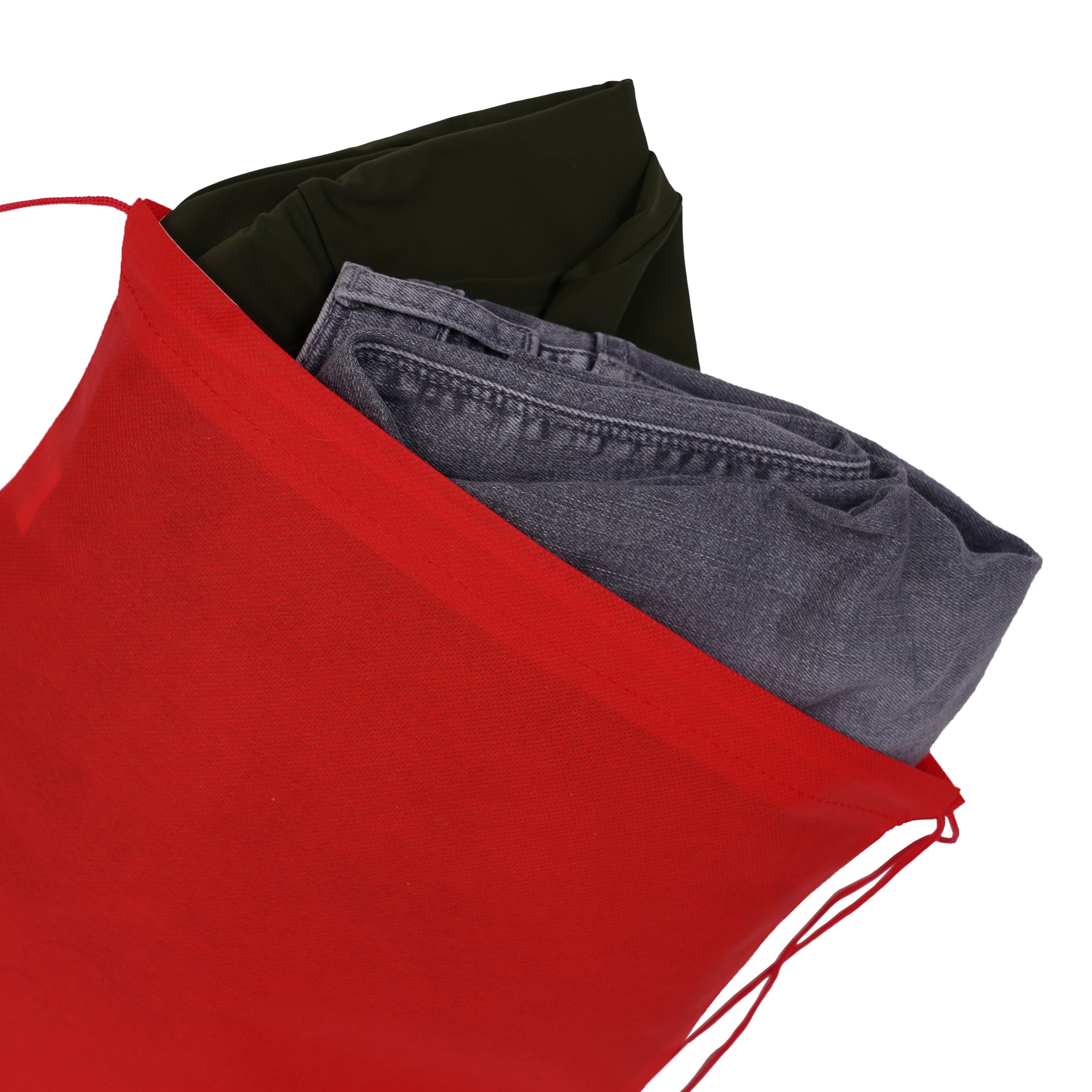 Morrales Ecologicos Non Woven rojos con pantalones