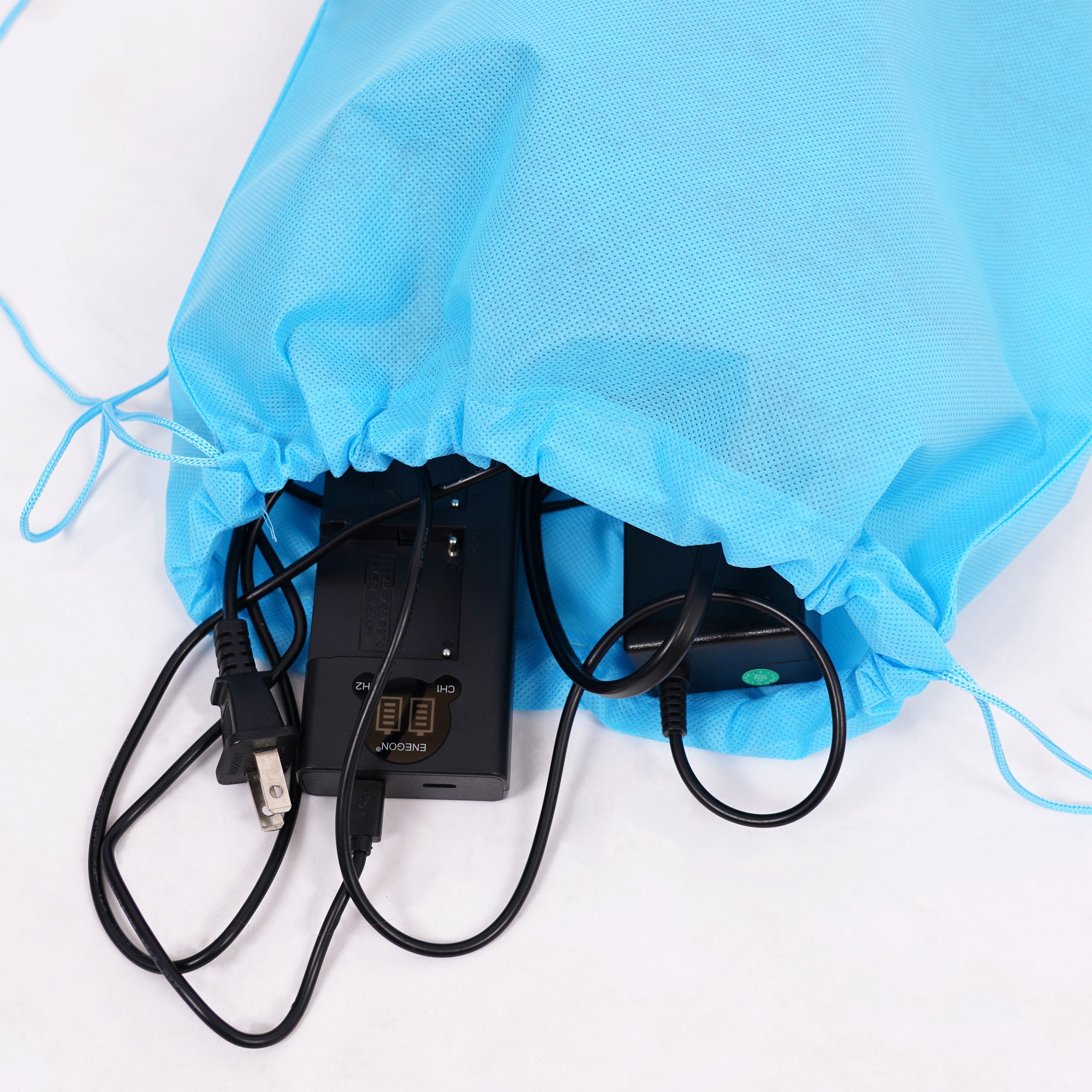 Morrales Ecologicos Non Woven celeste con cables