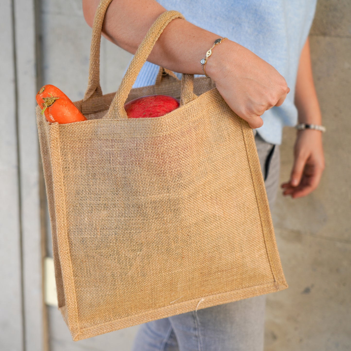 Bolsas De Yute Con Asas De Algodón E Interior Plastificado